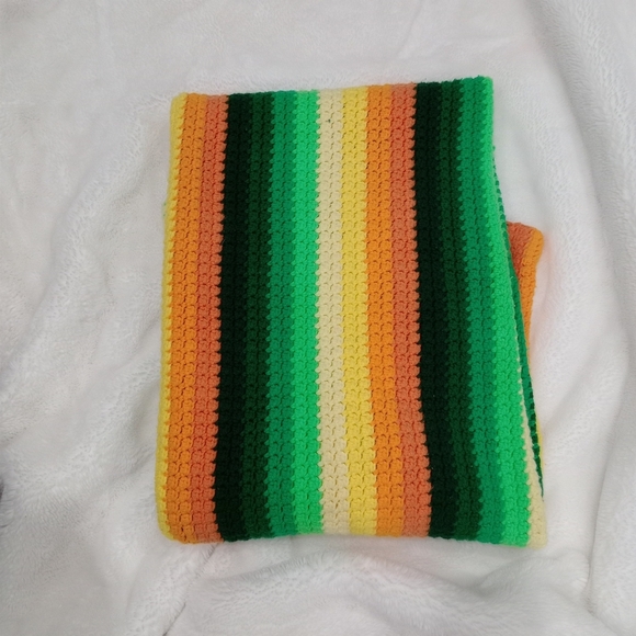 Other - Colorful Striped Crochet Blanket